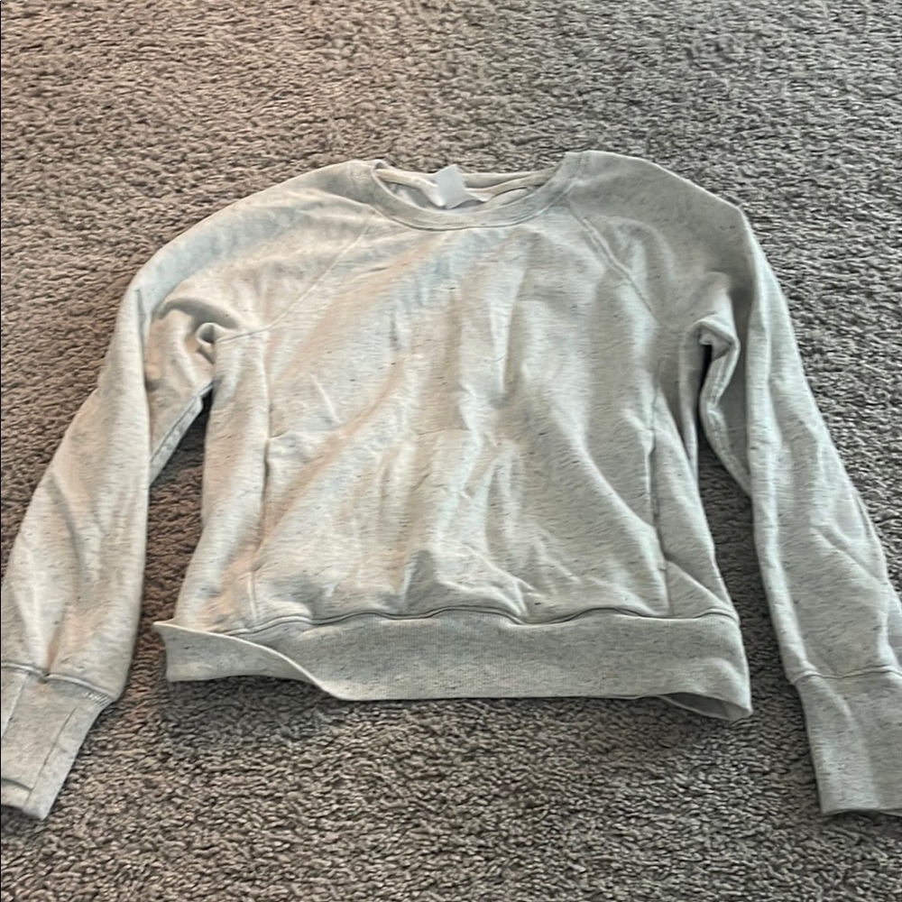 Athleta Light Gray Speckled Crewneck